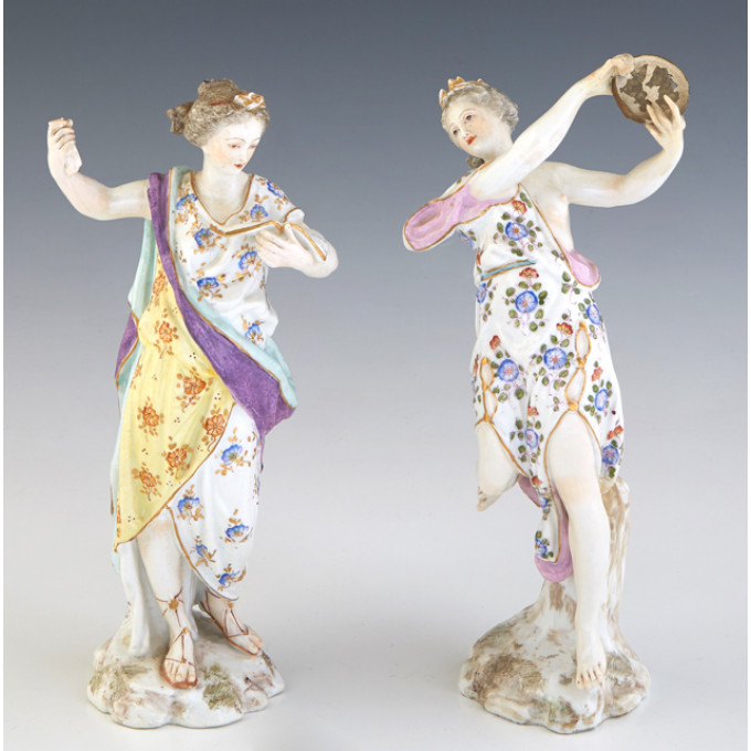 Appraisal: Two Continental Porcelain Figures th c of women one of