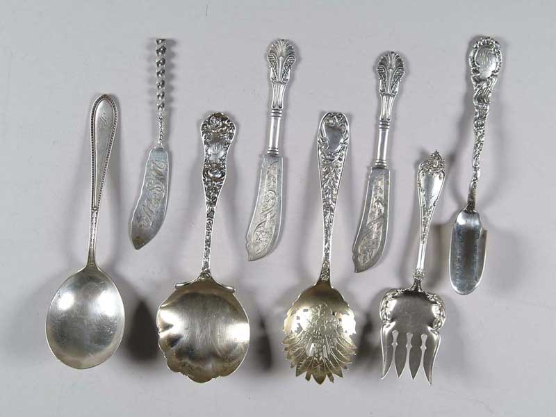 Appraisal: FINE LOT OF EIGHT STERLING SERVING PIECES Lot includes two