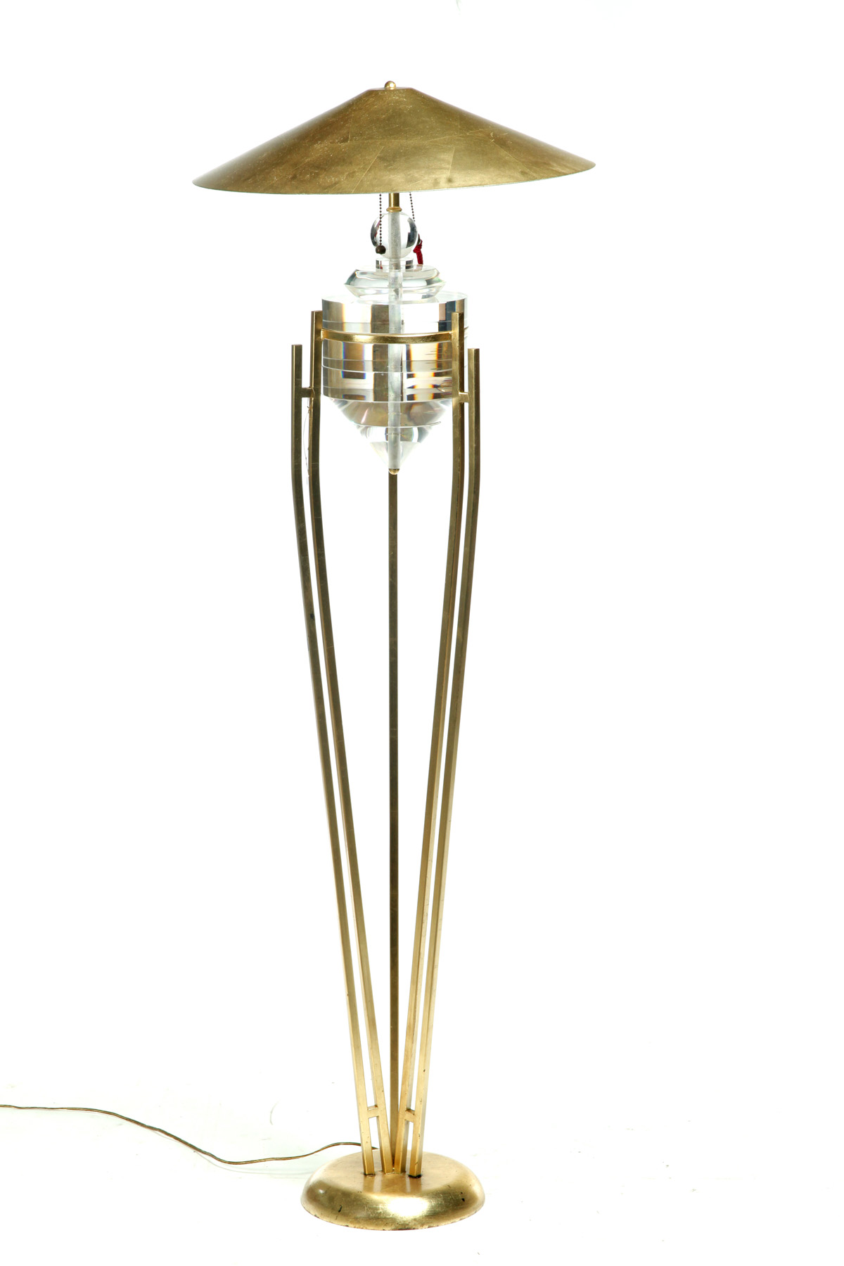 Appraisal: CONTEMPORARY FLOOR LAMP American th quarter- th century Gold leaf