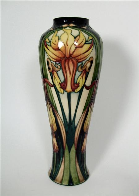 Appraisal: RACHEL BISHOP FOR MOORCROFT BALUSTER VASE DATED glazed earthenware with