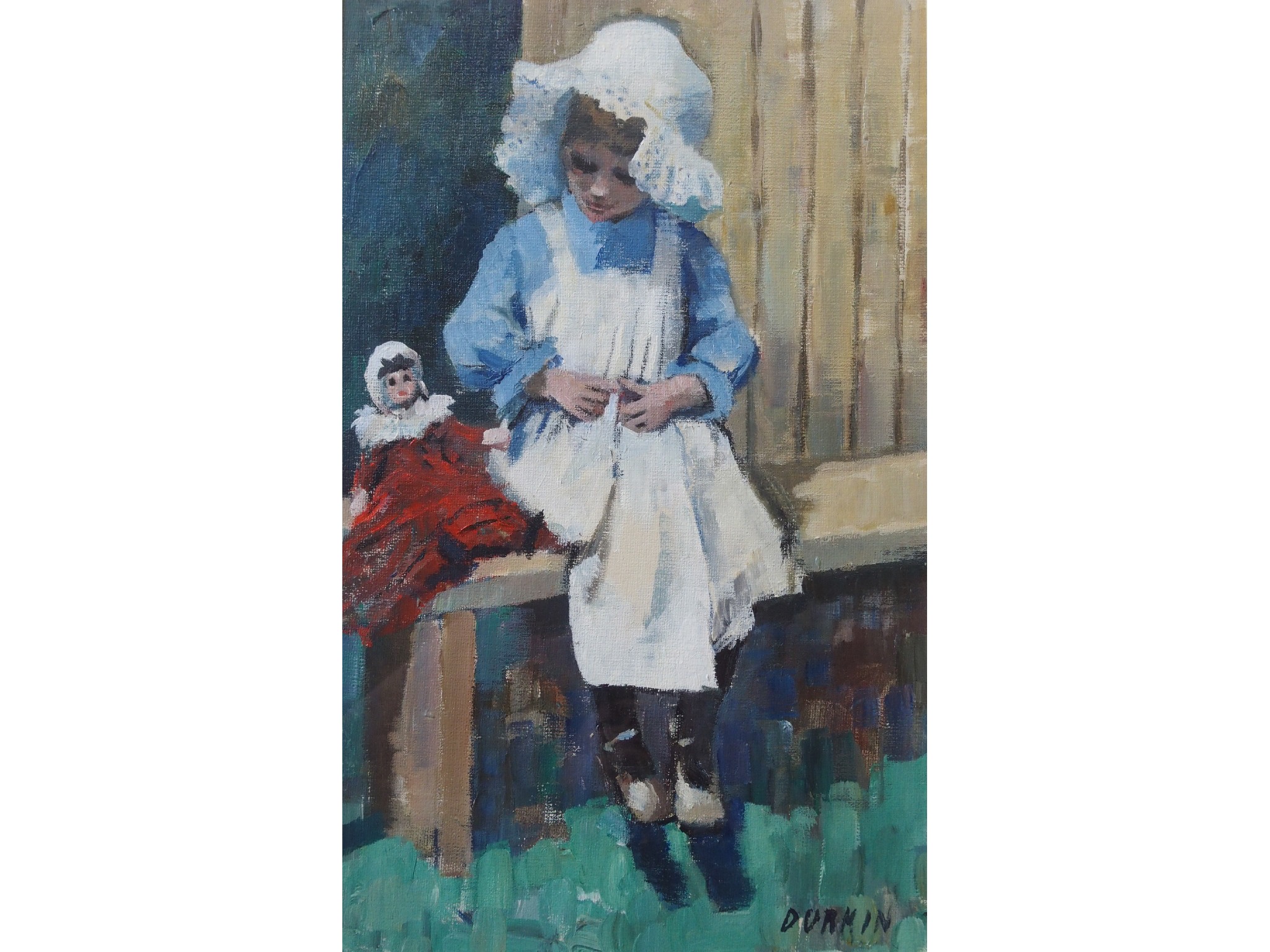 Appraisal: TOM DURKIN British - HER LITTLE PRINCESSOil on board signed