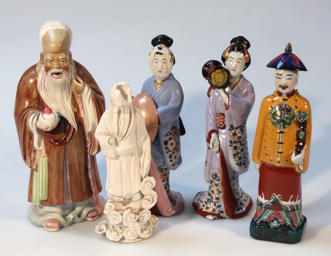 Appraisal: Various thC and later oriental figures comprising a pair of