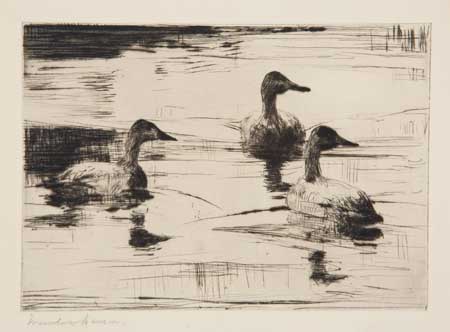 Appraisal: FRANK W BENSON Two drypoints Alert x mm x inches