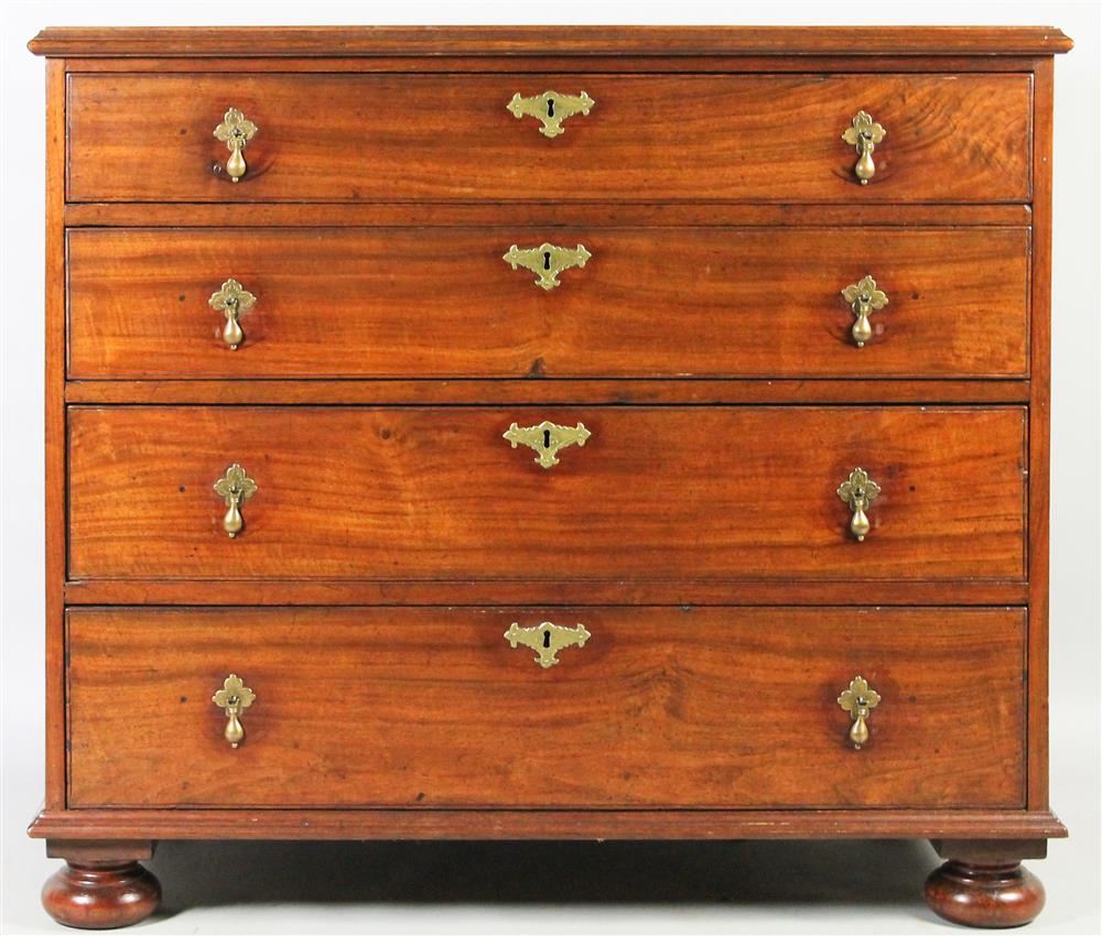 Appraisal: WILLIAM AND MARY STYLE WALNUT CHEST OF DRAWERS having a