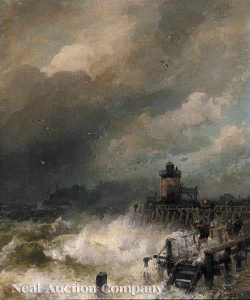 Appraisal: Hermann Ottomar Herzog German American - Stormy Day at a