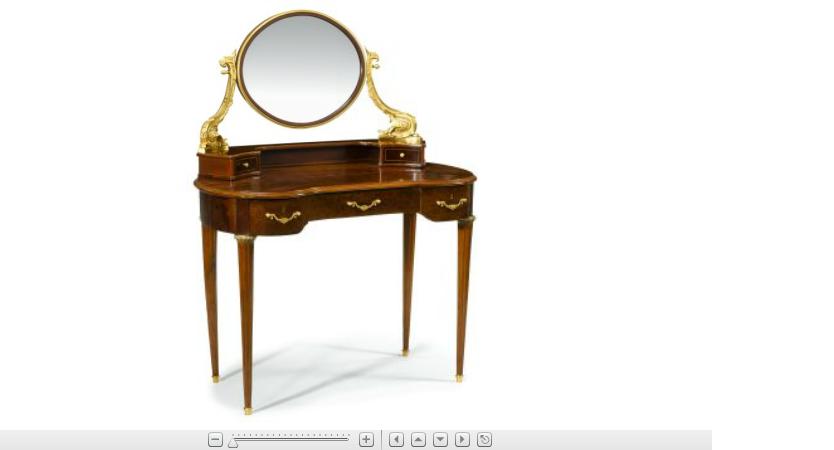 Appraisal: Louis XVI style gilt bronze mounted mahogany dressing table late