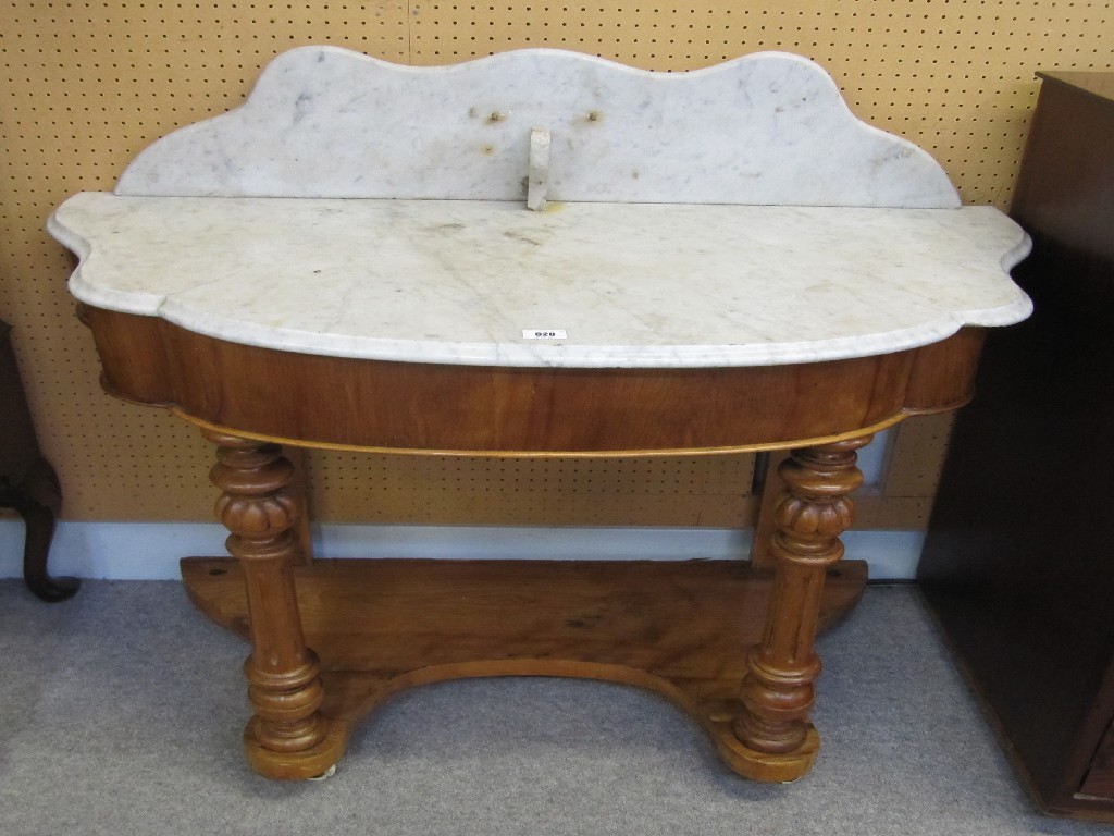 Appraisal: Victorian walnut and marble top washstand