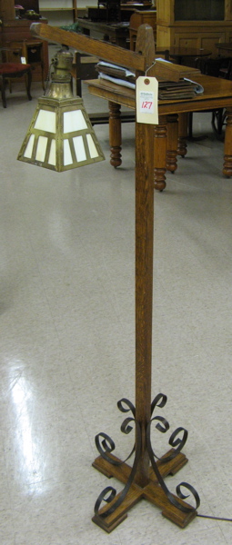 Appraisal: A MISSION OAK FLOOR LAMP Arts Crafts Movement American early