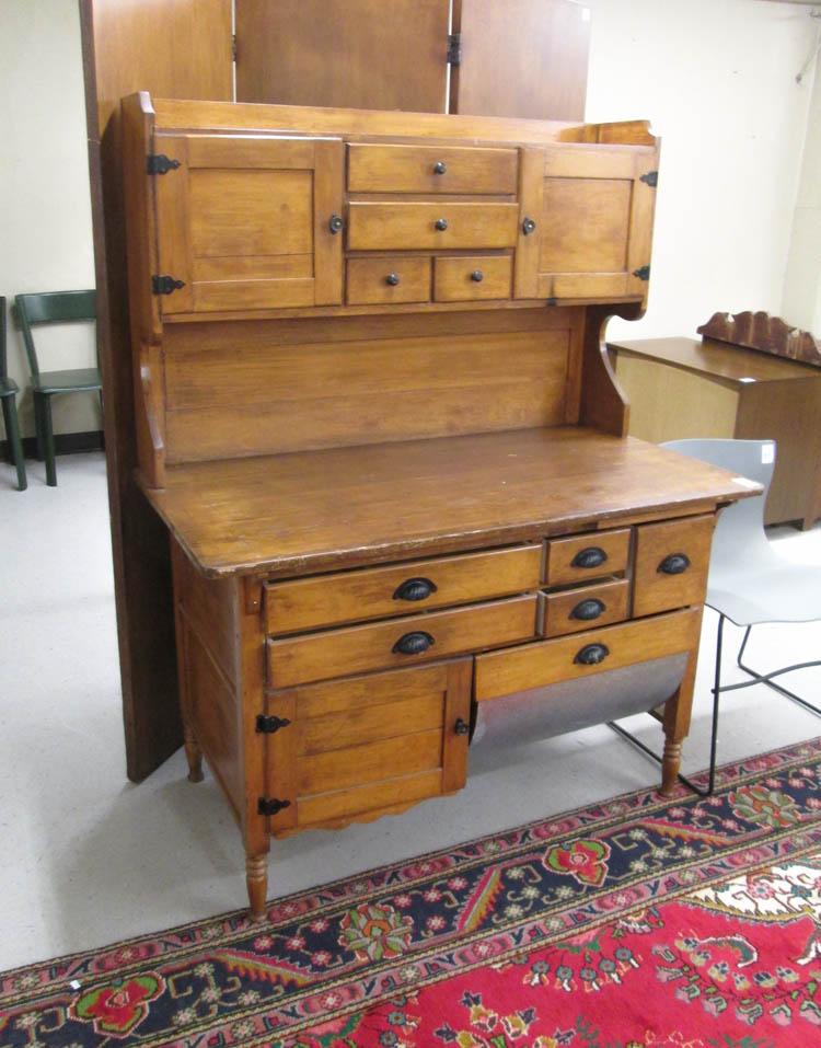 Appraisal: COUNTRY KITCHEN 'HOOSIER' CABINET American late th century H x