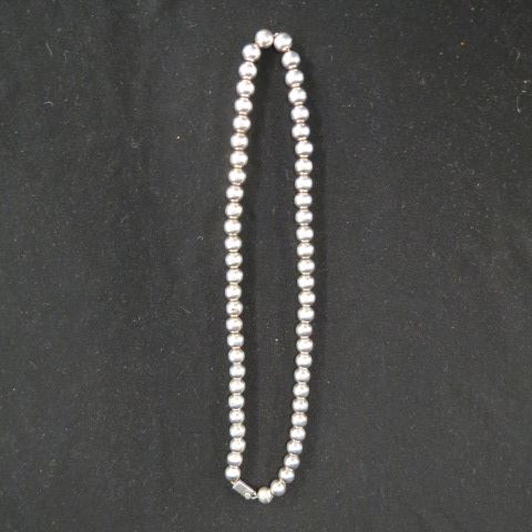 Appraisal: Sterling Silver Necklace beads mm long grams