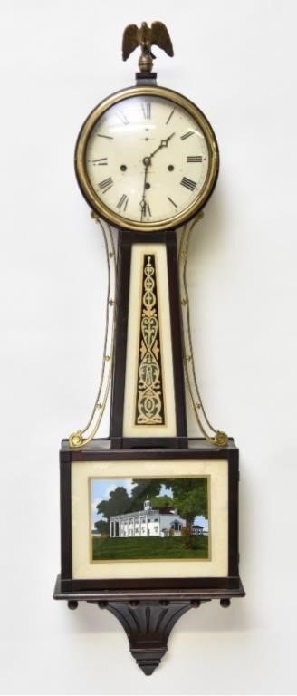 Appraisal: New Haven Clock Company mahogany banjo clock with chime h