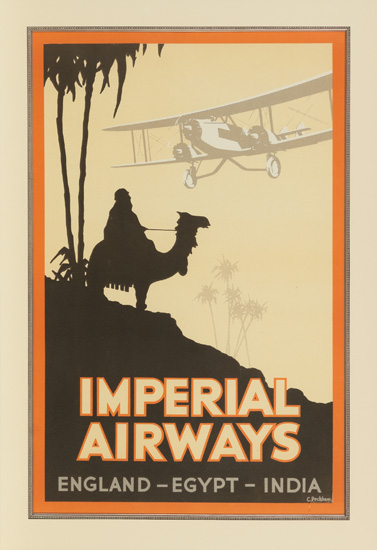 Appraisal: AVIATION Imperial Airways Imperial Airways England-Egypt-India Color lithographed poster by