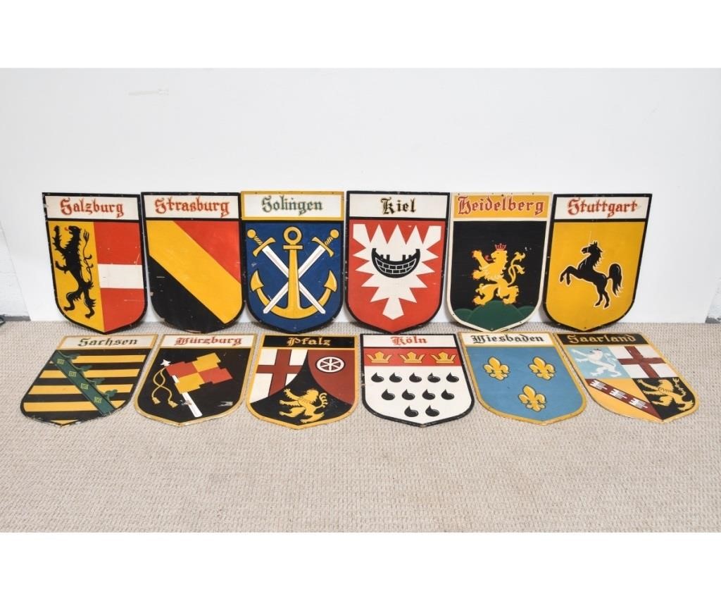 Appraisal: Set of twelve German city crests regions and other areas