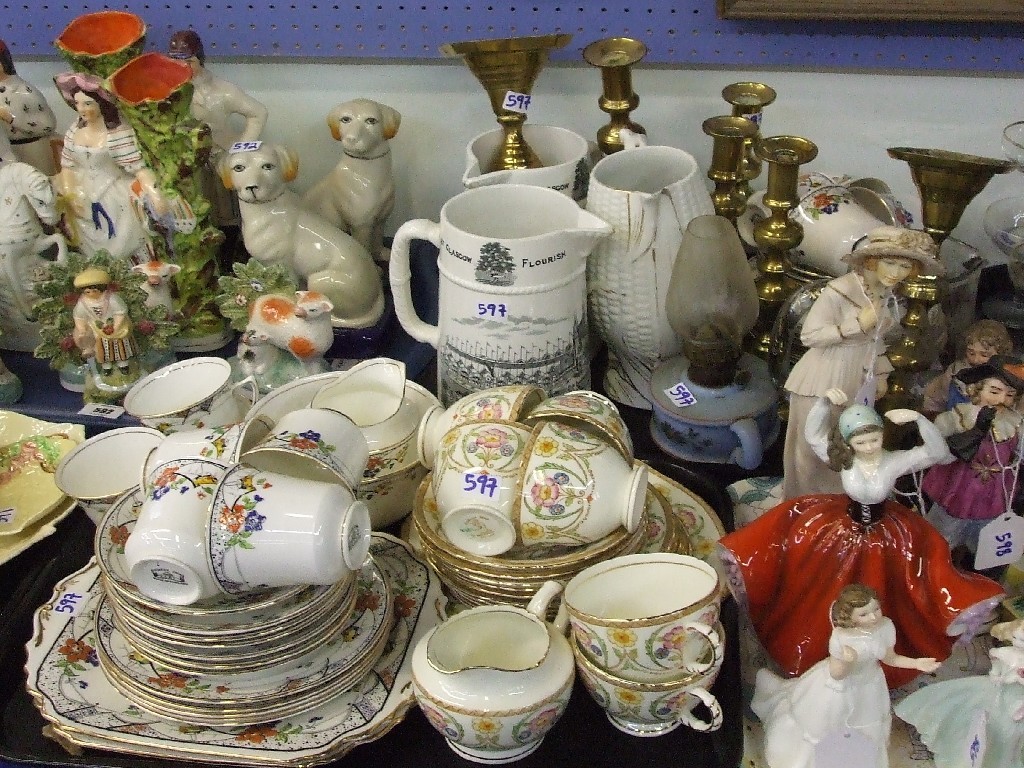 Appraisal: Two trays comprising a pair of Glasgow Exhibition jugs three