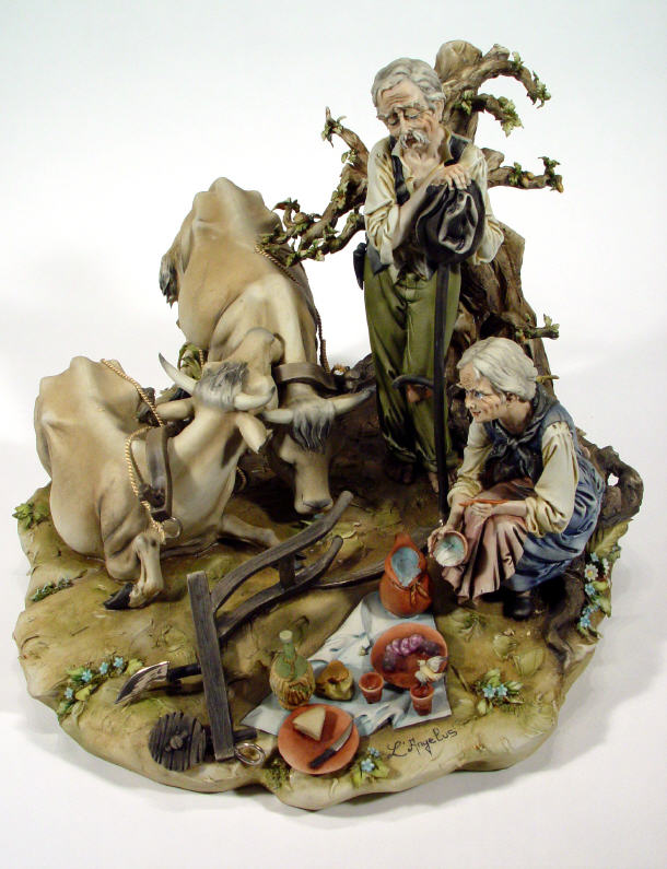 Appraisal: Limited edition hand painted Capo-di-Monte figure group of elderly figures