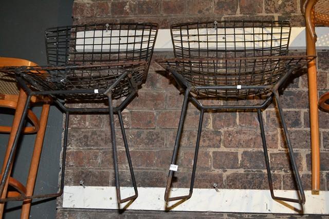 Appraisal: TWO s WIRE CHAIRS