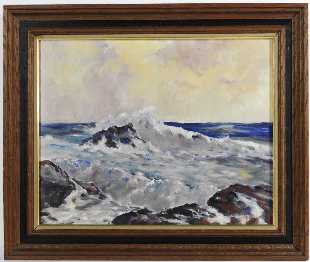 Appraisal: HELEN AUBOURG CAPE ANN COASTAL SEASCAPE PAINTING Massachusetts th CenturyImpressionist