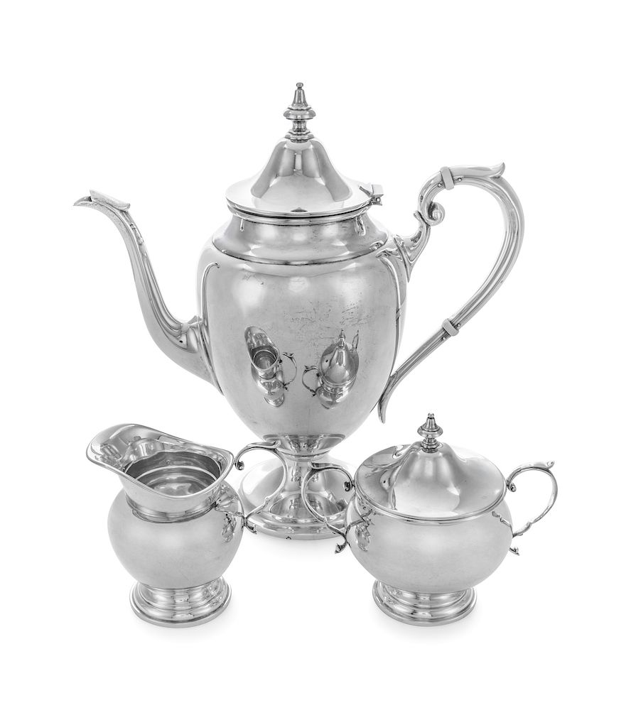 Appraisal: An American Silver Three-Piece Coffee Service An American Silver Three-Piece