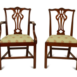 Appraisal: A Set of Twelve George III Style Mahogany Dining Chairs