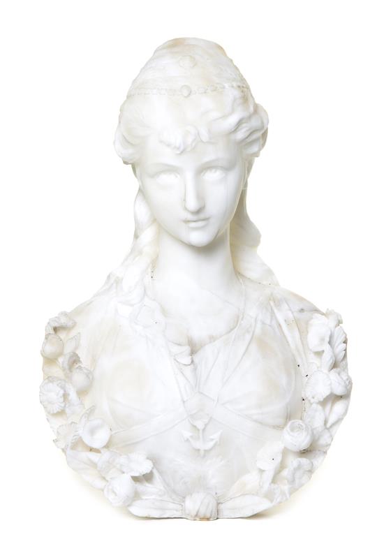 Appraisal: Sale Lot A Continental Marble Bust depicting a lady with