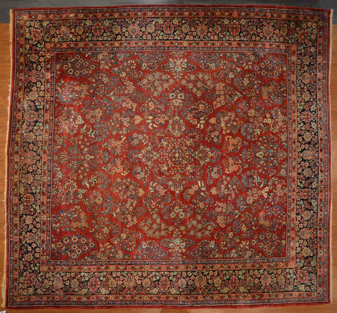 Appraisal: Semi-antique Sarouk carpet approx x Iran circa Condition Fringe wear