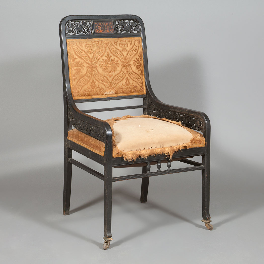 Appraisal: American Aesthetic Movement Salon Chair Attributed to Herter Brothers circa