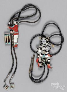 Appraisal: Zuni Native American silver and turquoise coral and shell inlaid