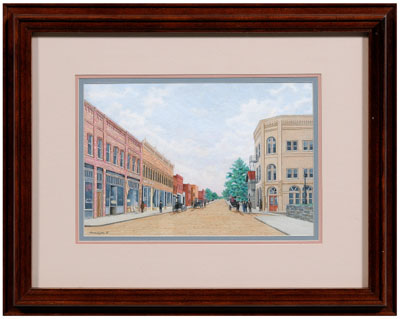 Appraisal: Teresa Pennington drawing North Carolina born Main Street Waynesville North