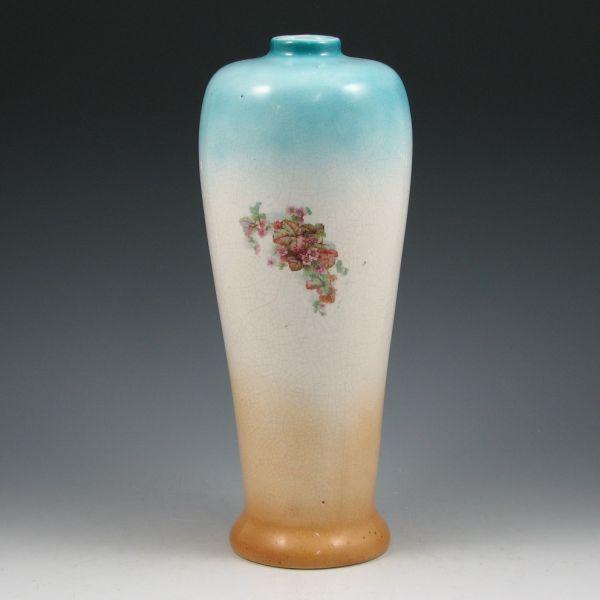 Appraisal: Swastika Keramos vase with floral applique Marked with Swastika Keramos