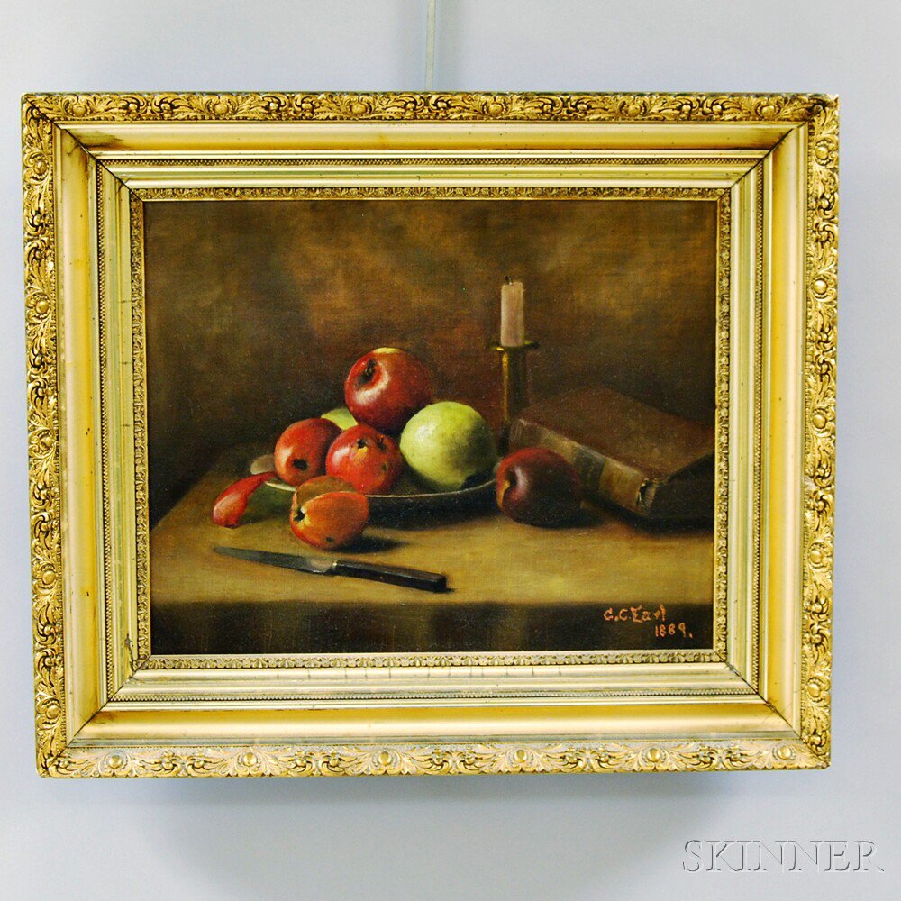 Appraisal: Continental School th Century Still Life with Apples Signed and