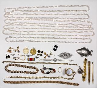 Appraisal: Collection of gem gold silver and gold-filled jewelry including six