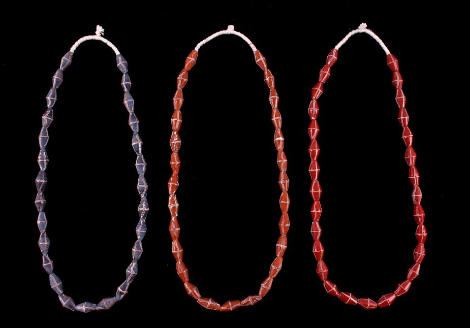 Appraisal: Early 's French Cross Trade Bead Necklaces For your consideration