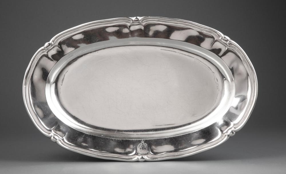 Appraisal: Antique Belgian d Standard Silver Fish Platter serpentine border and