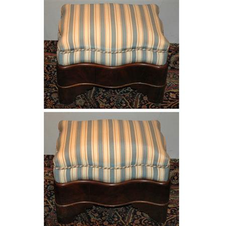 Appraisal: Pair of Victorian Mahogany Stools Estimate -