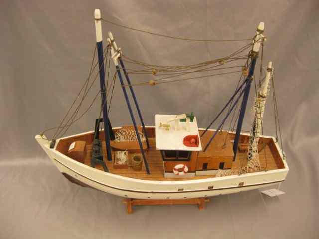 Appraisal: Wooden Model of a Fishing Boat '' x ''