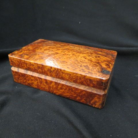 Appraisal: Burl Wooden Box hinged top x excellent