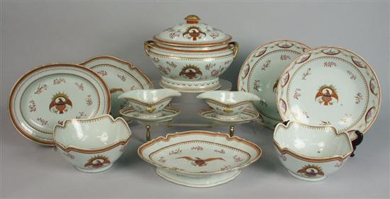 Appraisal: ASSEMBLAGE OF CHINESE EXPORT PORCELAIN th century with American Eagle