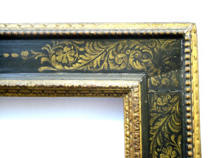 Appraisal: An Italian th century carved parcel gilt and black painted