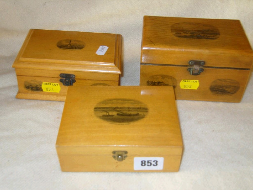 Appraisal: A collection of Mauchline ware comprising of three boxes all