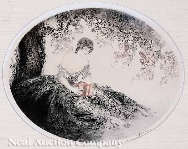 Appraisal: Louis Icart French - Petite Prisonniere etching and aquatint on