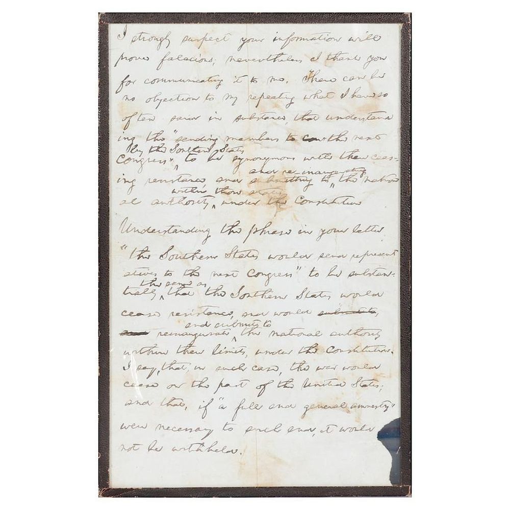 Appraisal: Abraham Lincoln letter dated A possibly unknown letter by President