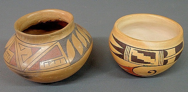 Appraisal: Two pieces of Southwest Indian pottery- Hopi bowl signed Patty