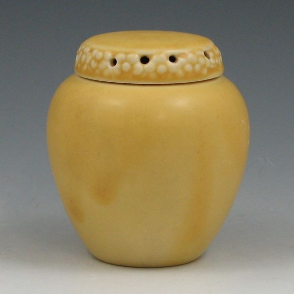 Appraisal: Rookwood matte yellow potpourri jar from with lid missing inner