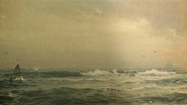 Appraisal: William Trost Richards American - The bell buoy signed and