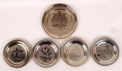 Appraisal: A Silver Jubilee engraved silver plate London and four silver