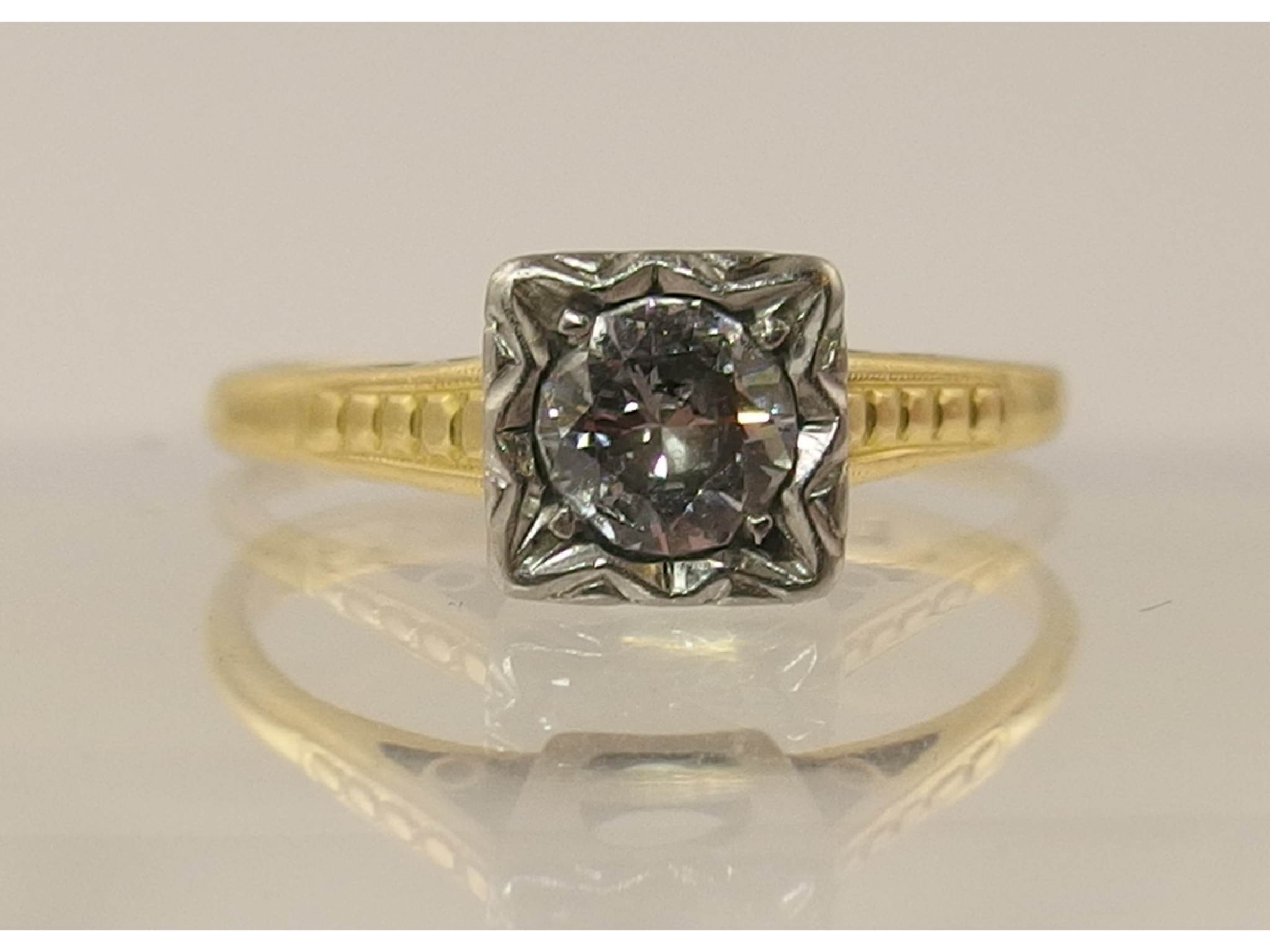 Appraisal: An ct and platinum diamond solitaire of approx cts