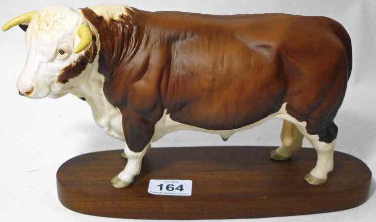 Appraisal: Beswick Connoisseur Hereford Bull A on wooden plinth