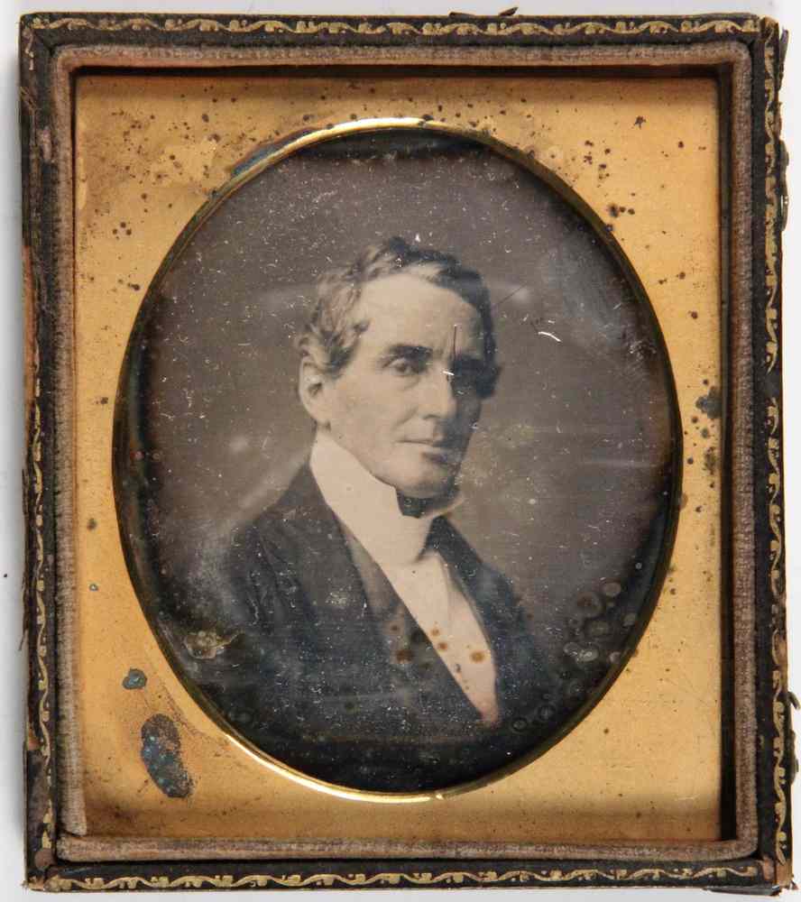 Appraisal: DAGUERREOTYPE PORTRAIT OF A GENTLEMAN- in a partial gutta percha