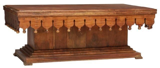 Appraisal: French coffee table th c plank top shaped apron with