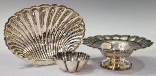 Appraisal: lot of Sterling silver bowls Mexico th c including shell-form